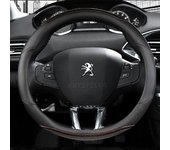 Cubierta del volante del coche fibra de carbono + cuero para Peugeot 208 2012 ~ 2018 Peugeot 308 2014 ~ 2021 2008 2013 ~ 2018 Accesorios para autom...