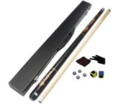 Juego de tacos de billar de tamaño completo 57 pulgadas Black Eight Final Taco de billar portátil Stick negro con punta de 9,8 mm Punta negra de 13...