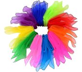20 Piezas Bufandas de Baile Bufandas Malabares Bufandas Mágicas Bufandas rhythm band bufandas, multicolor, cuadradas, 24 por 24 pulgadas - _happyshop