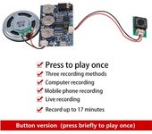 17 minutos de sonido de voz audio grabadora de música de la placa de la placa del chip del módulo de música programable para la tarjeta de felicita...