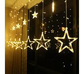 12 Sterne LED Lichterkette, Weihnachtsbeleuchtung, Sternenvorhang, 138 LEDs, 8 Modi, fr Indoor, Outdoor, Weihnachten, Party, Dekoration, Hochzeit, Gar