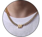 A-Z inicial Cuban Link Chain Neckle For Boys Hombres Mujeres Carta Colgante de Acero Inoxidable 6,5 MM 18 + 2 Pulgadas Regalo La Joyería