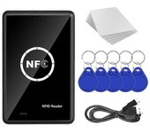 Copiadora RFID NFC Duplicadora 13.56KHz Llavero NFC Lector de tarjetas inteligentes Escritor 13.56MHz Programador encriptado USB UID T5577 Como se ...