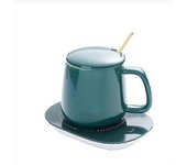Calentador de taza eléctrica USB Taza de agua de calentamiento Taza de agua potable Taza termostática Verde