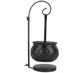Caldero de bruja de Halloween con Shand Trick or Treat Candy Bowl con plástico ligero Hervidor negro Cubo de Halloween Suministros para fiestas Dec...