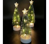 Shenzhen Qinwei Technology 3 piezas Árbol de Navidad de mesa con luces Mini árbol de Navidad artificial con luces de cadena LED Decoración de fiest...