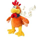 15 pulgadas musical graznando pollo juguete cantando gallo agitado electrónico interactivo juguete de peluche eléctrico juguete de peluche