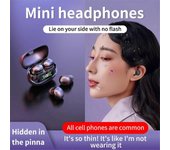 Mini auriculares invisibles para dormir Bluetooth 5.3 HiFi Stereo Earphones Auriculares inalámbricos de baja latencia con micrófono para el trabajo...