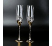 2pcs/set Bodas Cristal Copas de Champagne Flautas de Metal de Oro Copas de Vino Copas De Fiesta Amantes De San Valentín' s Regalos del Día 200ml Zekai