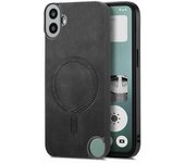 For Nothing CMF Phone 1 Estuche trasero de cuero compatible con la funda del teléfono MagSafe Skin-Touch - Negro Multicolor Black