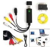 1set Usb2.0 Vhs To Dvd Converter Au-dio Video Capture Device Kit Rca Cable para sistemas Windows 10 -t