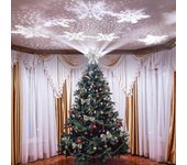 Luz de adorno de árbol de Navidad con proyector LED giratorio Adorno de árbol de Navidad de copo de nieve hueco 3d