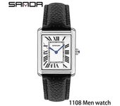 SANDA Reloj de lujo para mujer Reloj de cuarzo Reloj de pulsera de cuero de moda Casual Resistente al agua para hombres Reloj de pulsera de cuarzo ...