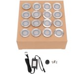Kit de luces LED para cubierta de 16 piezas 10W 2800 a 3200K Blanco cálido IP67 Impermeable Lámpara de cubierta LED empotrada 90265V AU Enchufe est...
