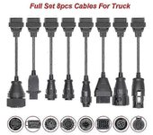 Promoción Camiones Cable Juego completo 8 Cables de camión Herramienta de diagnóstico Obd Obdii Obd 2 Cable de conexión para Vd Tcs Cdp Pro Plus Ob...