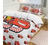 v6841 Sábanas Ropa de cama Coches 95 Lightning Mcqueen Edredón Suave 3 piezas Twin Bedding Sets Engrosar para todas las estaciones, 1 edredón 2 alm...
