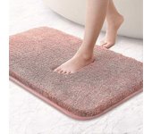 Alfombra de baño extra gruesa Alfombra de baño de microfibra absorbente de agua Alfombra de felpa antideslizante lavable (rosa 40x60cm)-rx