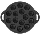 unbrand 1PC Sartén de hierro fundido Sartén engrosada Práctica sartén para caracoles (15 agujeros negros) Negro 26x21cm