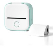 Mini Impresora de Bolsillo Impresora Térmica Portátil Compatible con Bluetooth Impresora de Pegatinas sin Tinta-11 Verde