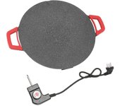 Sartén de parrilla coreana Placa de plancha de barbacoa redonda eléctrica Comal con revestimiento antiadherente Enchufe AU 220V Negro variationValue