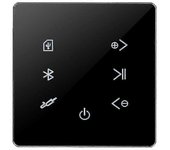 Amplificador Bluetooth en la pared Tarjeta SD USB Panel de música Fondo Estéreo Hotel Restaurante (negro)