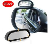 2 piezas de coche espejo de ángulo muerto, espejo impermeable Hd punto ciego, espejo retrovisor lateral de gran angular premium ajustable 360 para ...