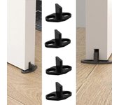 Guía de puerta corredera, 4 piezas de guía de piso de puerta corredera Fondo de puerta corredera de granero para puerta de gabinete de madera Doo-Yvan