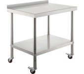 Vevor Mesa de preparación de acero inoxidable, 36 x 24 x 35 pulgadas, capacidad de carga de 440 libras Mesa de trabajo de metal de alta resistencia