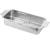 Rejilla de drenaje multifuncional para fregadero de cocina Cesta de drenaje retráctil de acero inoxidable sobre el plato del fregadero Plata