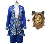 Disney La Bella y la Bestia Disfraz Adultos Príncipe Adam Disfraz de Cosplay Uniforme Traje de Máscara Fiesta de Carnaval de Halloween Disfraz de H...