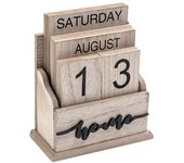 Calendario Calendario de madera vintage de bloques de madera para accesorios de escritorio de oficina en casa Semana Mes Fecha Displ Color de la ma...