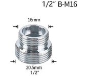 Acoplador de grifo de agua 1/2 a M16 M18 M20 M22 M24 M28 Adaptador de grifo de reparación de conversión de conector de rosca para Bathroom_FC10 de ...