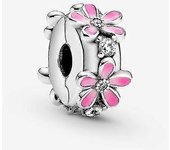Genuino Pandora S925 Hombre Mujer Plata Esterlina Rosa Daisy Clip Charm