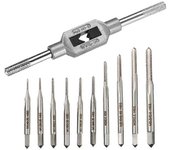 10 piezas de microgrifos Broca Pequeños machos de roscar de tornillo manual M1-M3.5 HSS Mini tapón métrico Grifo de rosca de tornillo Taladro Herra...