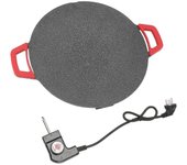 Sartén de parrilla coreana Placa de plancha de barbacoa redonda eléctrica Comal con revestimiento antiadherente Enchufe AU 220V Negro-Bueno