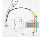 Cámara RCA universal de 6 10 pines Entrada de video Control de freno IR Cable de cable Conector adaptador Radio Android Transmisores Bluetooth Acce...