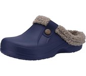 Zuecos forrados de piel Zapatillas impermeables de invierno para mujeres y hombres azul oscuro 46 47