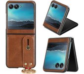 Unbrand para Motorola Razr 40 Ultra Funda con muñequera retráctil, función de soporte Funda protectora a prueba de golpes Funda de teléfono durader...