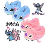 Stitch Angel Slipper Para Mujeres Y Niñas, Zapatillas De Invierno Esponjosas Y Cálidas, Zapatillas De Casa De Dibujos Animados Para Niños Y Adultos...