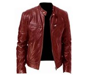 Chaqueta de cuero negra / marrón / caqui / rojo Suave manga larga Abrigo de ropa casual para la oficina del dormitorio en casa L