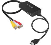 Convertidor Rca a Hdmi, Adaptador Compuesto A HDMI Soporte 1080p Pal / ntsc A A