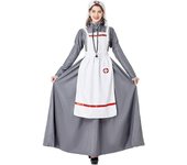 Disfraz de enfermera medieval Florence Nightingale cosplay Halloween Carnaval disfraz para mujeres XL