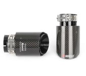Bimirth 4" Akrapovic Gloss Carbon Fibre Exhaust Tips X2 Universal Escape Pipe