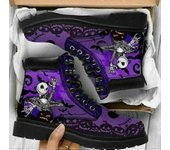 Damas Jack Skellington Snow Ankle Boots Mujer Cálida Invierno Rose Skull Shoes Cráneo Púrpura UK 6