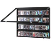 Succebuy Estuche para tarjetas deportivas de 36 grados, 30.5x24.3x2.1 pulgadas, marco de exhibición de tarjetas de béisbol con 98% de protección UV...