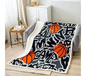 Kerota Manta de felpa de baloncesto Gaming Sports Fleece Throw Blanket para cama Sofá Juegos de pelota Regalo para amante del baloncesto Manta Sher...