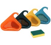 4 piezas fregadero de cocina drenaje de cesta de drenaje de cisne estante de drenaje, colador de fregadero de cocina, fregadero triangular de cocin...