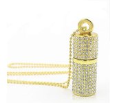 Hot Pendrive Usb Flash Drive U Disk Pen Drive 128gb-16gb Diamond Crystal Necklace Memory Stick Girl Gift Oro