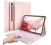 SK-780D Compatible para Samsung Galaxy Tab S8 + / S7 FE / S7 + Teclado Bluetooth con panel táctil retroiluminado con funda protectora para tableta ...