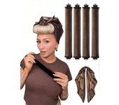 Trade Max 3 rizadores de cabello sin calor - Rodillos para rizar el cabello sin calor Negro